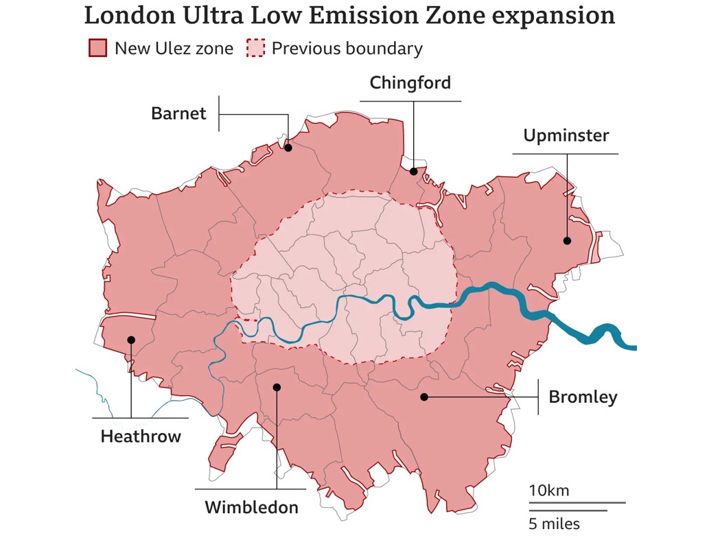 London ULEZ boundary map
